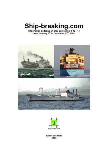 Ship-breaking.com. Special issue, global statement ... - Robin des Bois