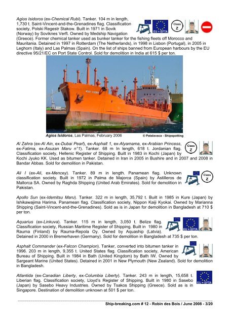 Ship-breaking.com. Special issue, global statement ... - Robin des Bois