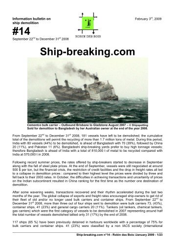 Ship-breaking.com #14, February 2009 - pdf 23 ... - Robin des Bois