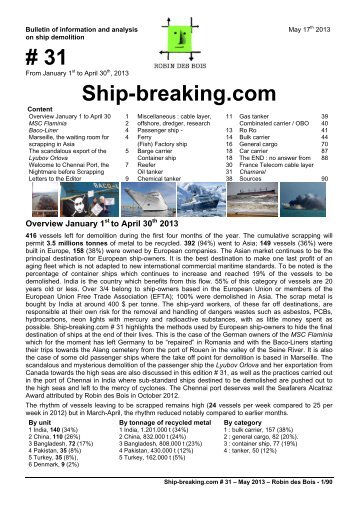 Ship-breaking.com # 31, April 2013 - Robin des Bois