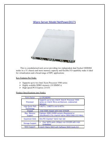 Wipro Server Model Netpowerz4171
