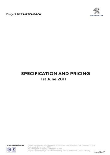 specification and pricing - Robins & Day
