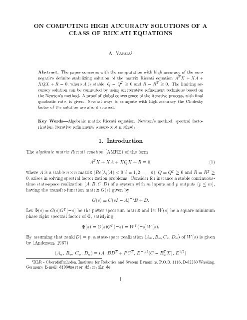 On computing high accuracy solutions of a class of Riccati equations