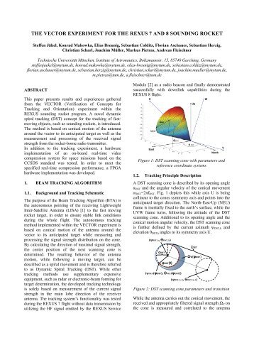 the vector experiment for the rexus 7 and 8 sounding rocket