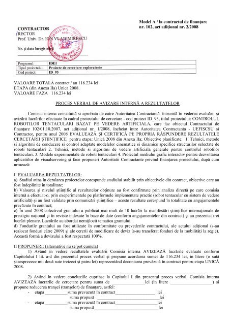 Proces verbal de avizare interna a rezultatelor 2008 IDEI ID 93