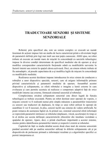 TRADUCTOARE SENZORI ÅI SISTEME SENZORIALE