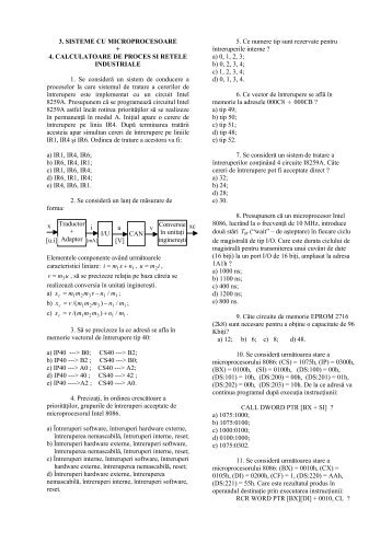 3. SISTEME CU MICROPROCESOARE + 4. CALCULATOARE DE ...