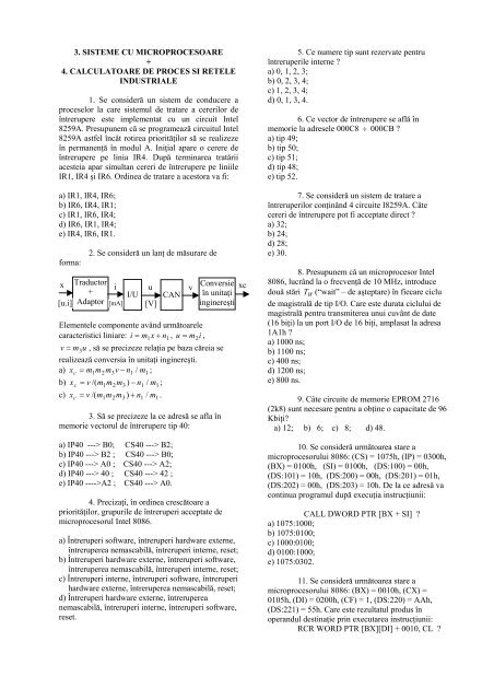 3. SISTEME CU MICROPROCESOARE + 4. CALCULATOARE DE ...