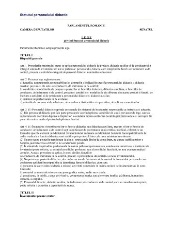 Statutul cadrului didactic
