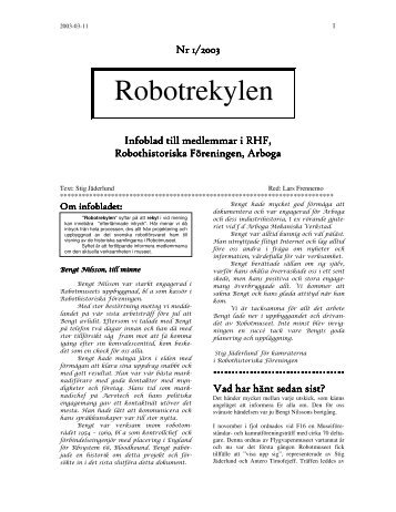 Nr 1/2003 - Arboga robotmuseum