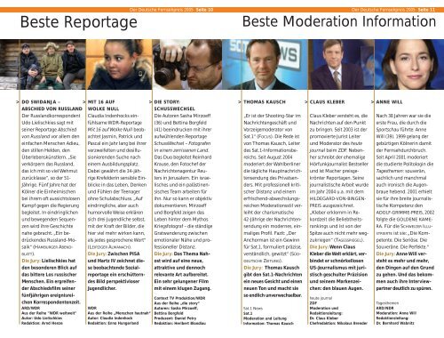 Das komplette Programmheft 2005 - Deutscher Fernsehpreis