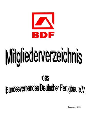 Fördernde BDF-Mitglieder - Bundesverband Deutscher Fertigbau eV