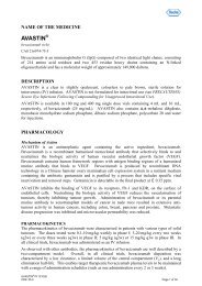 Avastin (bevacizumab) Product Information (PI) - Roche Australia
