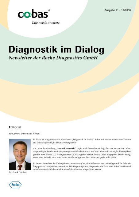 Diagnostik im Dialog - Roche in Deutschland