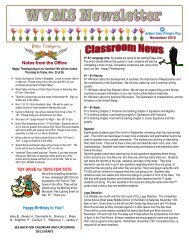 West Valley Middle School Newsletter - Action Day Primary Plus