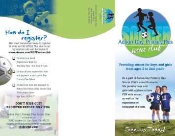 Soccer Brochure - Action Day Primary Plus