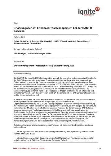 Erfahrungsbericht Enhanced Test Management bei der ... - Iqnite