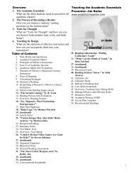Table of Contents Overview 1. The Academic Essentials What are ...