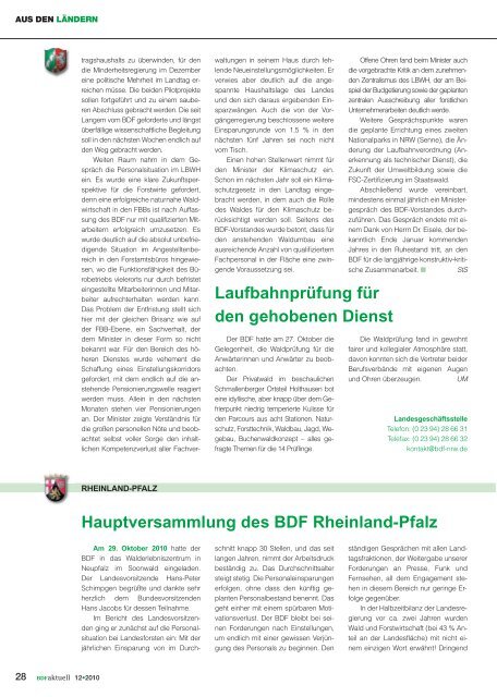 Ausgabe 12/10 - Bund Deutscher Forstleute (BDF)