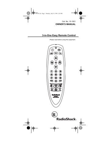 3-in-One Easy Remote Control - Hifi-remote.com