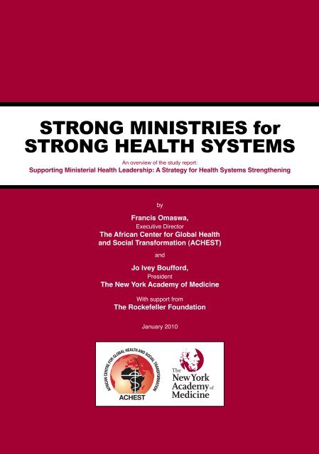 Strong Ministries for Strong Health Systems - The Rockefeller