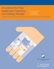 Innovative Pro-Poor Healthcare Financing and Delivery Models