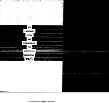 RF Annual Report - 1975 - The Rockefeller Foundation