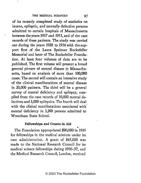 RF Annual Report - 1935 - The Rockefeller Foundation