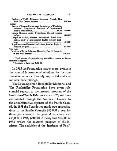 RF Annual Report - 1935 - The Rockefeller Foundation