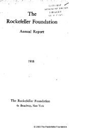 RF Annual Report - 1918 - The Rockefeller Foundation