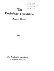 RF Annual Report - 1921 - The Rockefeller Foundation