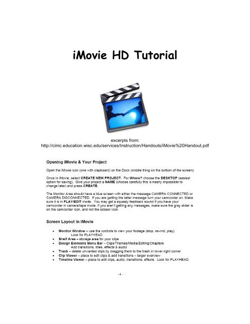 Imovie Tutorial Pdf