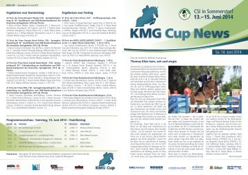 KMG Cup Sommerstorf 2014 Turnierzeitung vom Samstag