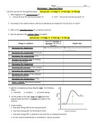 Reaction Rates Worksheet