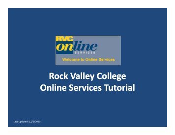 Online Services Tutorial - Rock Valley College