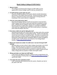 Rock Valley College CLEP FAQ's