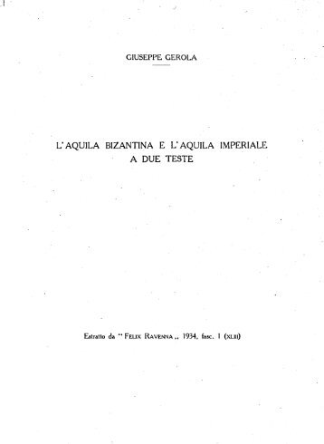 L' AQUILA BIZANTINA E L' AQUILA IMPERIALE