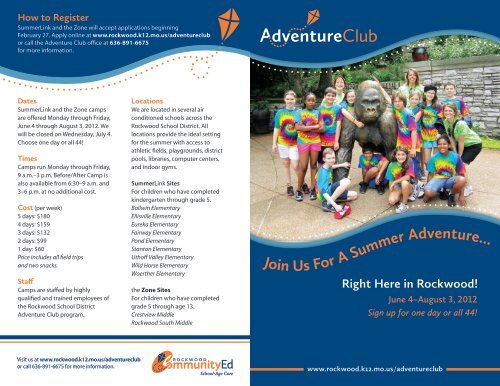 Summer Brochure - Rockwood School District
