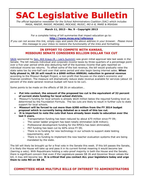 SAC Legislative Bulletin 09.pdf - Rockwood School District