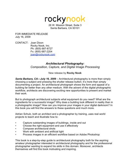 Architectural Photography Composition Capture And Rocky Nook
