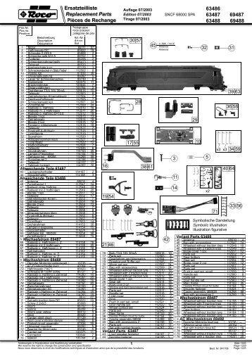 Ersatzteilliste Replacement Parts 63486 63487 69487 63488 ... - Roco