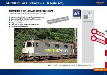 SONDERBLATT Schweiz – 1. Halbjahr 2013 - Roco