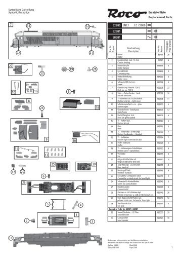Ersatzteilblatt - Roco