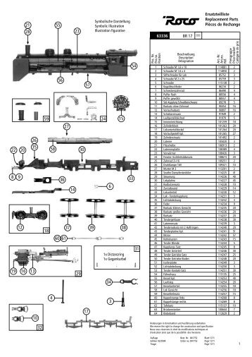 63336 BR 17 Ersatzteilliste Replacement Parts Pices de Rechange