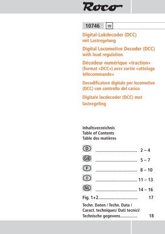 Digital-Lokdecoder (DCC) Digital Locomotive Decoder (DCC ... - Roco