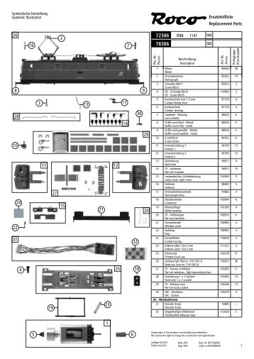 Ersatzteilblatt - Roco