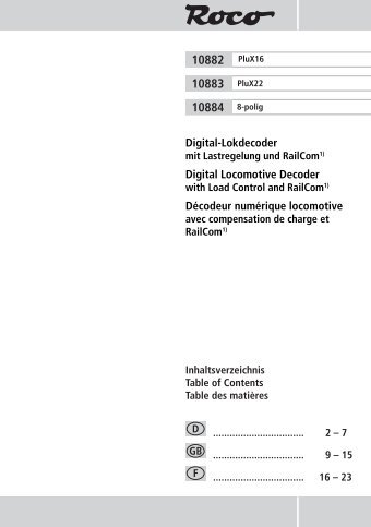 Digital-Lokdecoder Digital Locomotive Decoder Décodeur ... - Roco