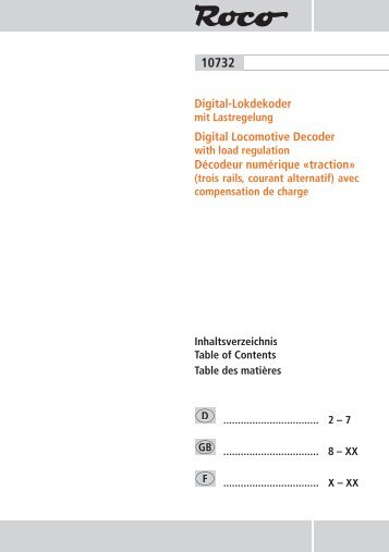 Digital-Lokdekoder Digital Locomotive Decoder Décodeur ... - Roco