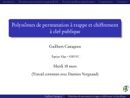 Polynômes de permutation à trappe et chiffrement à clef publique