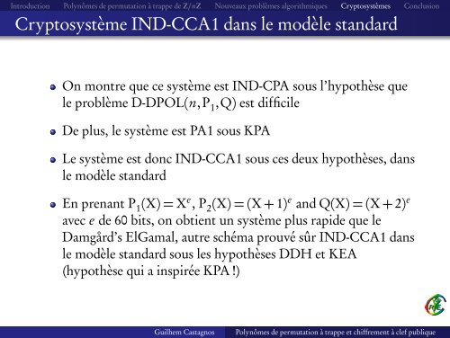 Polynômes de permutation à trappe et chiffrement à clef publique